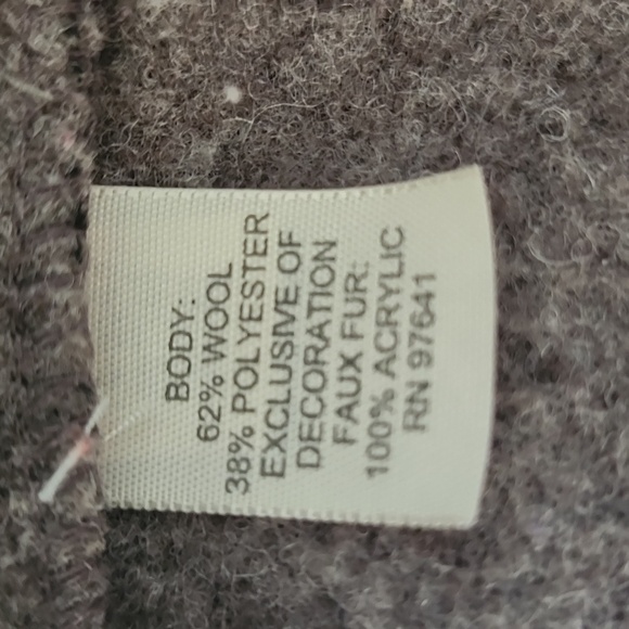 J. Jill Wool Blend Coat with Faux Fur Trim Gray Brown Size Large - Picture 10 of 10